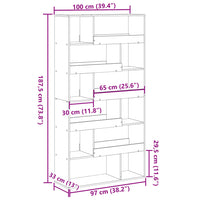 Thumbnail for Bücherregal Sonoma-Eiche 100x33x187,5 cm Holzwerkstoff