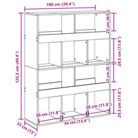 Thumbnail for Bücherregal Weiß 100x33x125,5 cm Holzwerkstoff