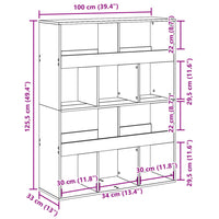 Thumbnail for Bücherregal Betongrau 100x33x125,5 cm Holzwerkstoff