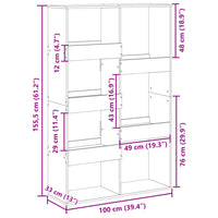 Thumbnail for Bücherregal Weiß 100x33x155,5 cm Holzwerkstoff