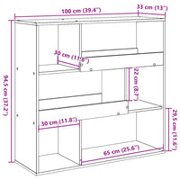 Thumbnail for Raumteiler Sonoma-Eiche 100x33x94,5 cm Holzwerkstoff