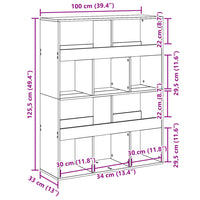 Thumbnail for Raumteiler Sonoma-Eiche 100x33x125,5 cm Holzwerkstoff