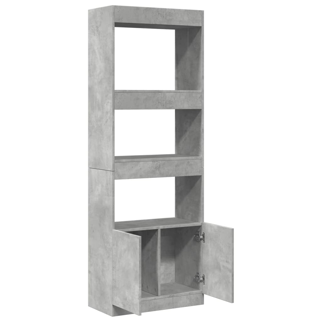 Highboard 63x33x180 cm Betongrau Holzwerkstoff