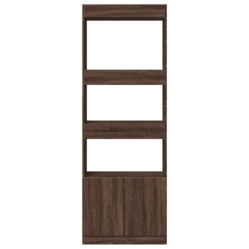 Highboard 63x33x180 cm Braun Eichen-Optik Holzwerkstoff