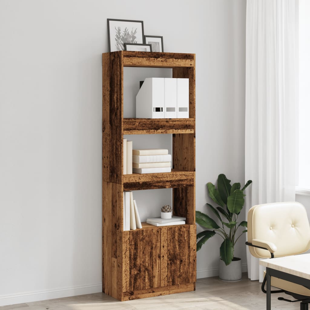 Highboard Altholz-Optik 63x33x180 cm Holzwerkstoff