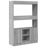 Thumbnail for Highboard Grau Sonoma 92x33x140 cm Holzwerkstoff