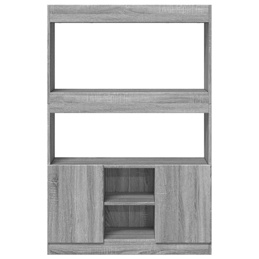 Highboard Grau Sonoma 92x33x140 cm Holzwerkstoff