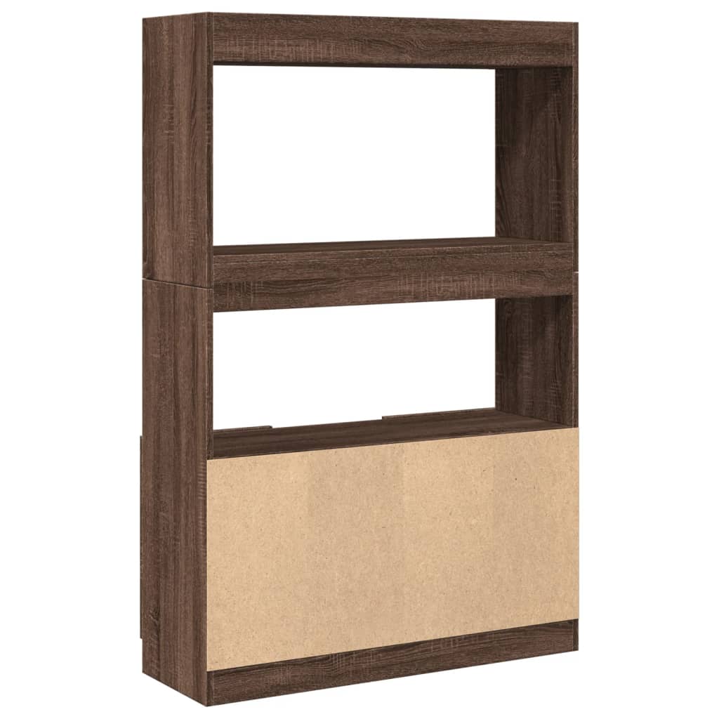 Highboard Braun Eichen-Optik 92x33x140 cm Holzwerkstoff