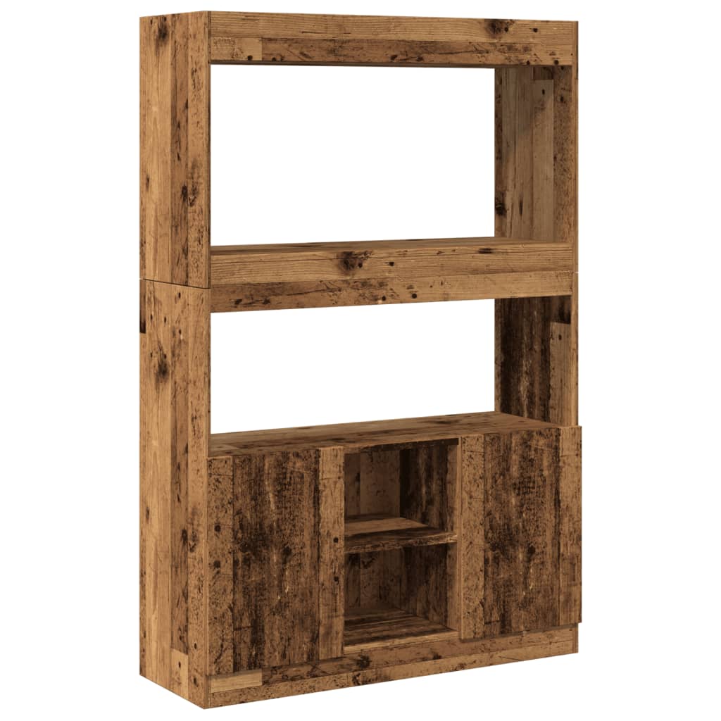 Highboard Altholz-Optik 92x33x140 cm Holzwerkstoff