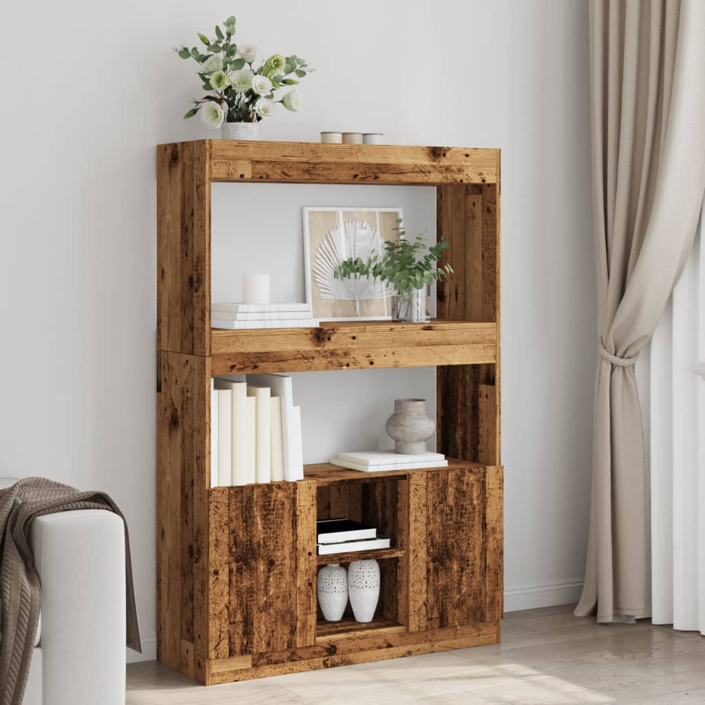 Highboard Altholz-Optik 92x33x140 cm Holzwerkstoff