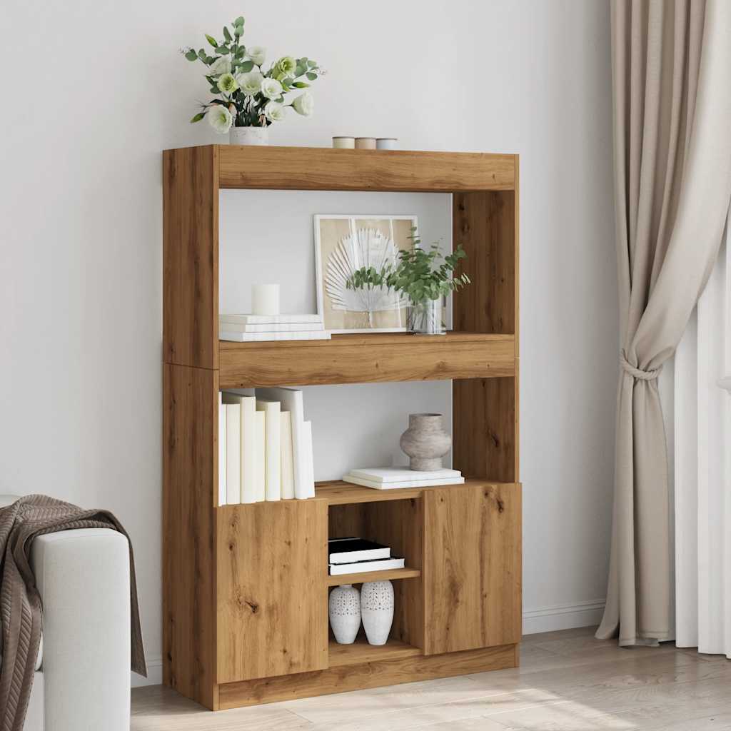 Highboard Artisan-Eiche 92x33x140 cm Holzwerkstoff