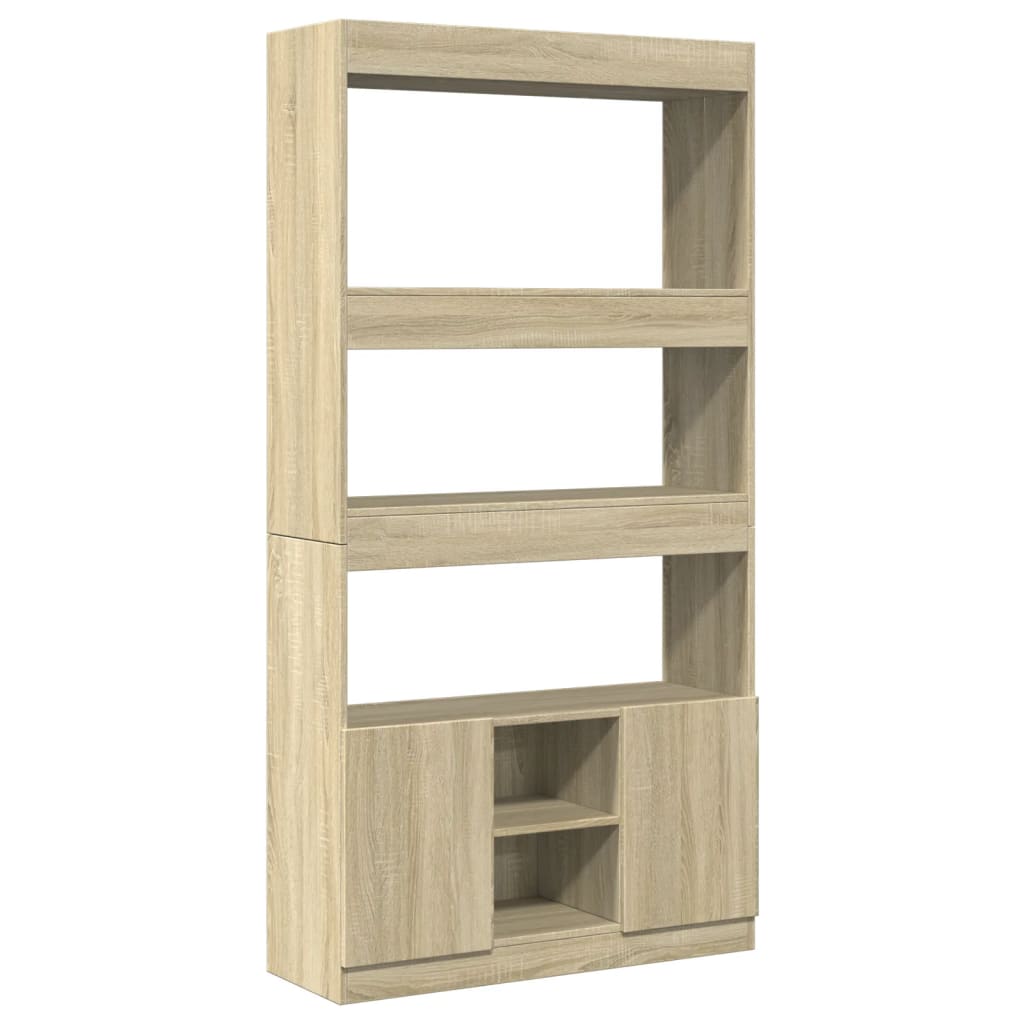 Highboard Sonoma-Eiche 92x33x180 cm Holzwerkstoff