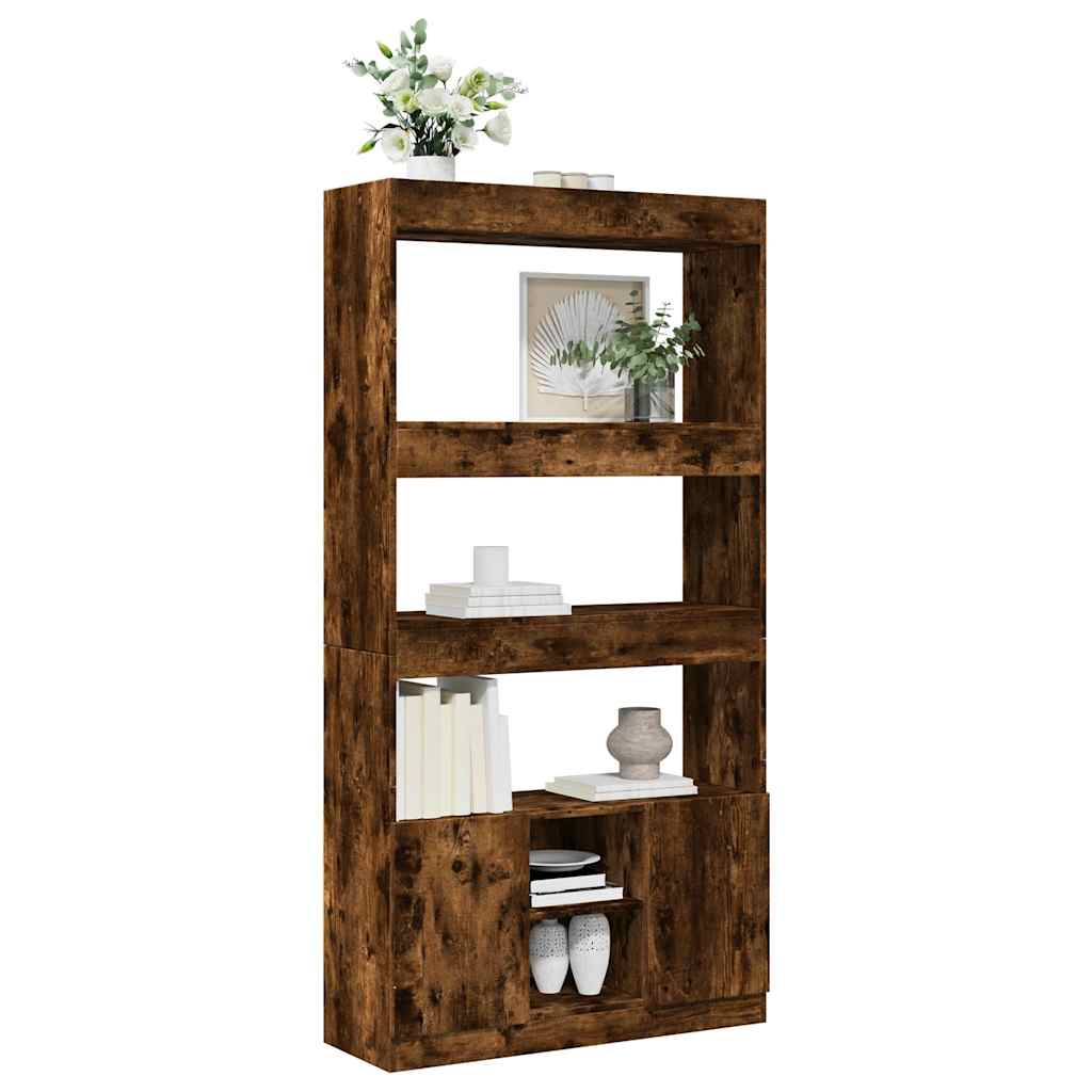 Highboard Räuchereiche 92x33x180 cm Holzwerkstoff