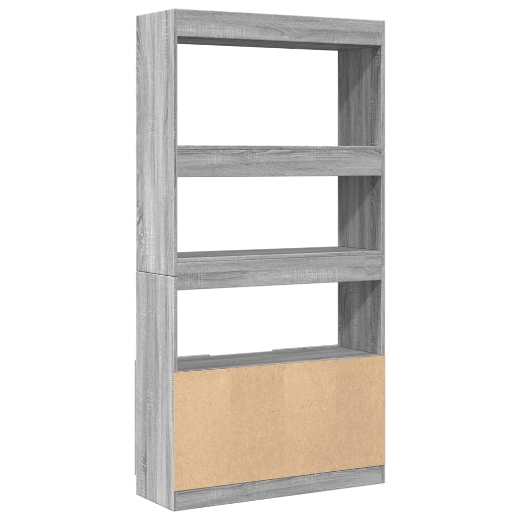 Highboard Grau Sonoma 92x33x180 cm Holzwerkstoff