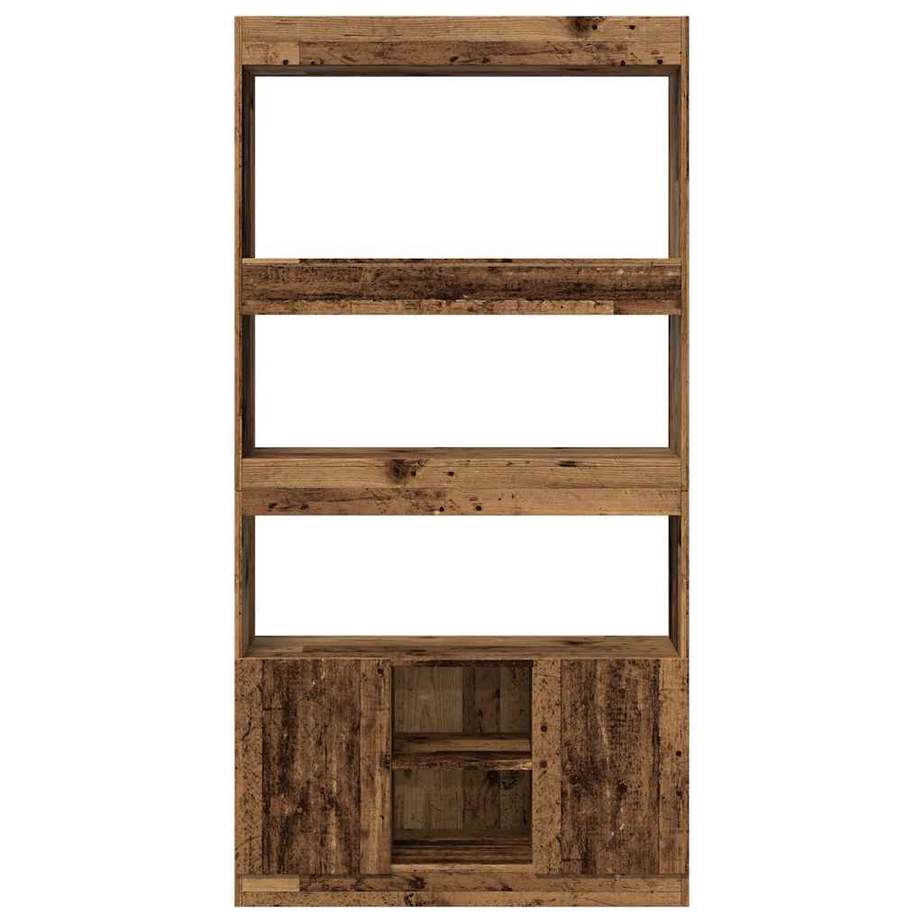 Highboard Altholz-Optik 92x33x180 cm Holzwerkstoff