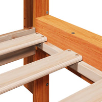 Thumbnail for Massivholzbett mit Regal ohne Matratze Wachsbraun 140x190 cm