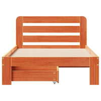 Thumbnail for Massivholzbett ohne Matratze Wachsbraun 75x190 cm Kiefernholz