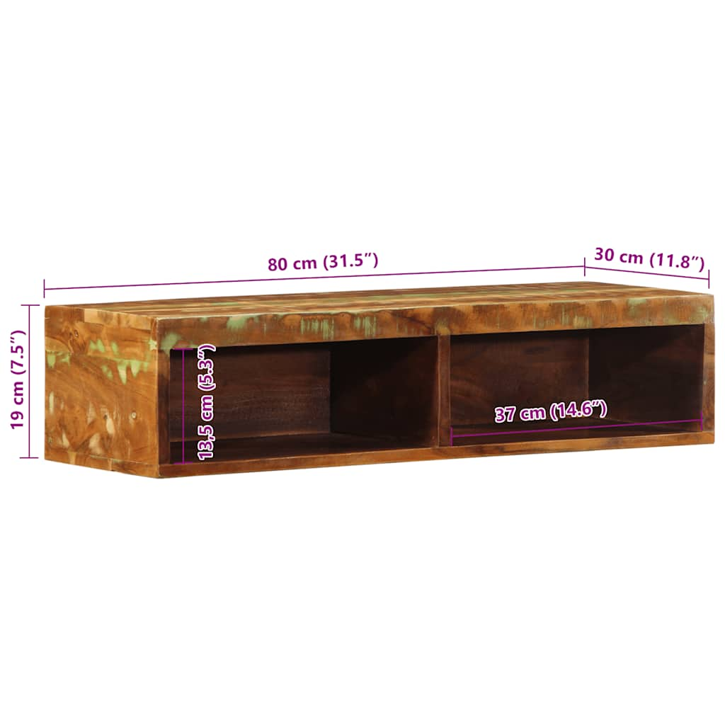 TV-Wandschrank 80x30x19 cm Raues Mangoholz