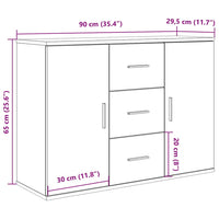 Thumbnail for Sideboard Artisan-Eiche 90x29,5x65 cm Holzwerkstoff