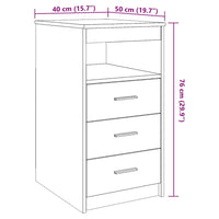 Thumbnail for Schubladenschrank Artisan-Eiche 40x50x76 cm Holzwerkstoff