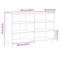 Thumbnail for Sideboard Artisan-Eiche 103,5x35x70 cm Holzwerkstoff