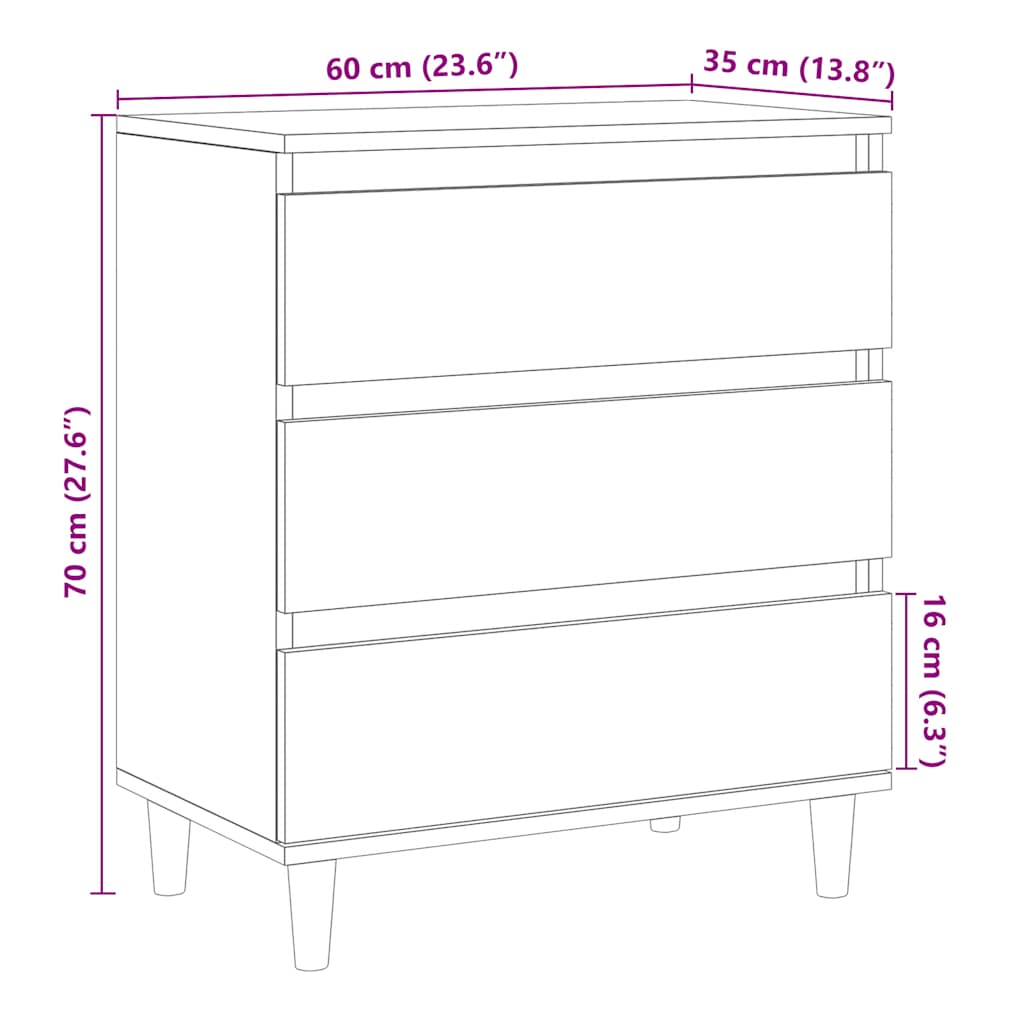 Sideboard Artisan-Eiche 60x35x70 cm Holzwerkstoff