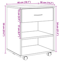 Thumbnail for Rollcontainer Altholz-Optik 46x36x59 cm Holzwerkstoff