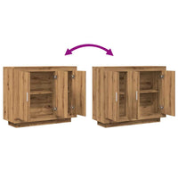 Thumbnail for Sideboard Artisan-Eiche 92x35x75 cm Holzwerkstoff