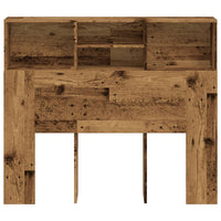 Thumbnail for Bett-Kopfteil mit Ablagen Altholz-Optik 120x19x103,5 cm