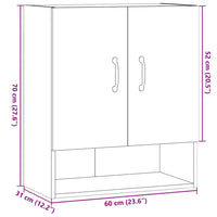 Thumbnail for Wandschrank Artisan-Eiche 60x31x70 cm Holzwerkstoff