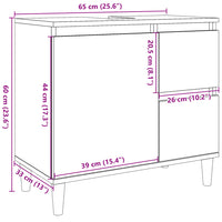 Thumbnail for Waschbeckenunterschrank Betongrau 65x33x60 cm Holzwerkstoff