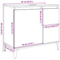 Thumbnail for Waschbeckenunterschrank Betongrau 65x33x60 cm Holzwerkstoff