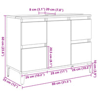 Thumbnail for Waschbeckenunterschrank Betongrau 80x33x60 cm Holzwerkstoff