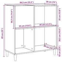 Thumbnail for Plattenschrank Artisan-Eiche 84,5x38x89 cm Holzwerkstoff