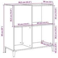 Thumbnail for Plattenschrank Artisan-Eiche 84,5x38x89 cm Holzwerkstoff