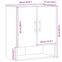 Thumbnail for Wandschrank Altholz-Optik 60x31x70 cm Holzwerkstoff