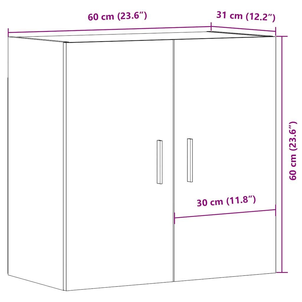 Wandschrank Artisan-Eiche 60x31x60 cm Holzwerkstoff