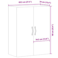 Thumbnail for Wandschrank Artisan-Eiche 69,5x34x90 cm Holzwerkstoff