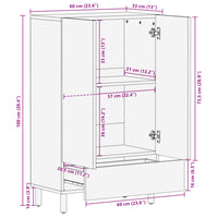 Thumbnail for Highboard Schwarz 60x33x100 cm Holzwerkstoff