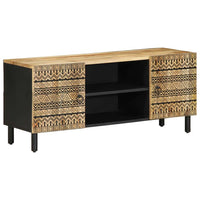 Thumbnail for TV-Schrank Schwarz 105x33,5x46 cm Raues Mangoholz