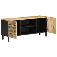 Thumbnail for TV-Schrank Schwarz 105x33,5x46 cm Raues Mangoholz