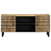 Thumbnail for TV-Schrank Schwarz 105x33,5x46 cm Raues Mangoholz