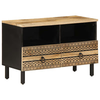 Thumbnail for TV-Schrank Schwarz 70x33,5x46 cm Raues Mangoholz
