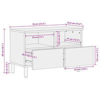 Thumbnail for TV-Schrank Schwarz 70x33,5x46 cm Raues Mangoholz