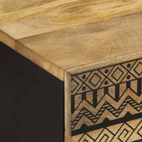 Thumbnail for Couchtisch Schwarz 80x50x40 cm Raues Mangoholz