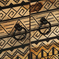 Thumbnail for Couchtisch Schwarz 80x50x40 cm Raues Mangoholz