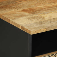 Thumbnail for Couchtisch Schwarz 80x54x40 cm Raues Mangoholz