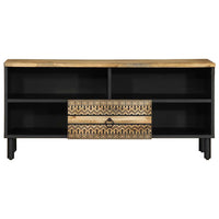 Thumbnail for TV-Schrank Schwarz 100x33,5x46 cm Raues Mangoholz
