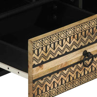 Thumbnail for TV-Schrank Schwarz 100x33,5x46 cm Raues Mangoholz