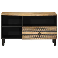 Thumbnail for TV-Schrank Schwarz 80x33,5x46 cm Raues Mangoholz